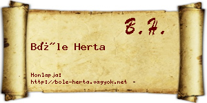 Bőle Herta névjegykártya